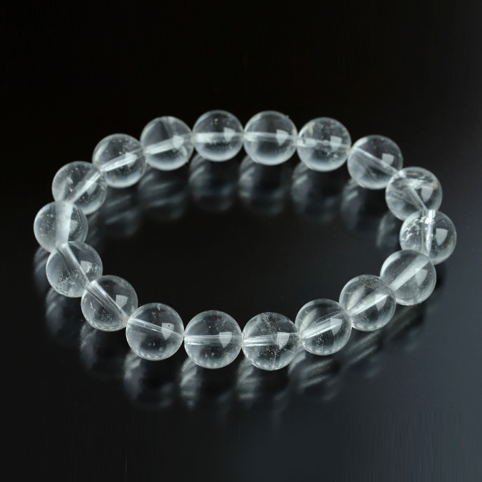 【証明書付き】限定!聖山カイラス産の水晶ブレスレット　 9.8~10.4mm   【2】　