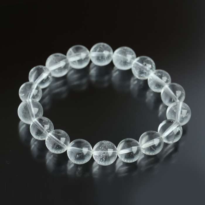 【証明書付き】限定!聖山カイラス産の水晶ブレスレット　9.6~10.4mm   【18】　