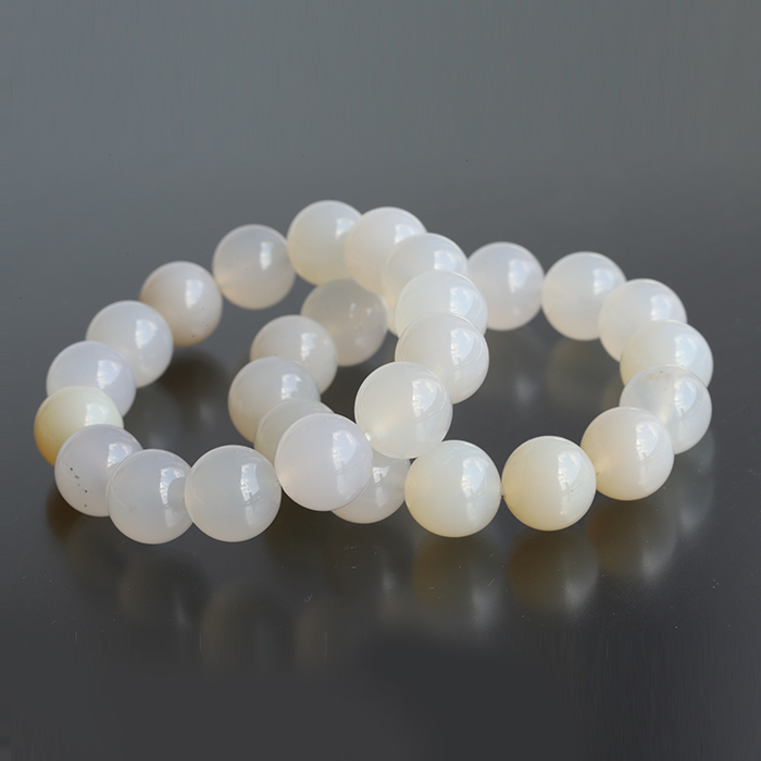 伊勢浄化!ナチュラルカルセドニーの14mmブレスレット　　　ise14_