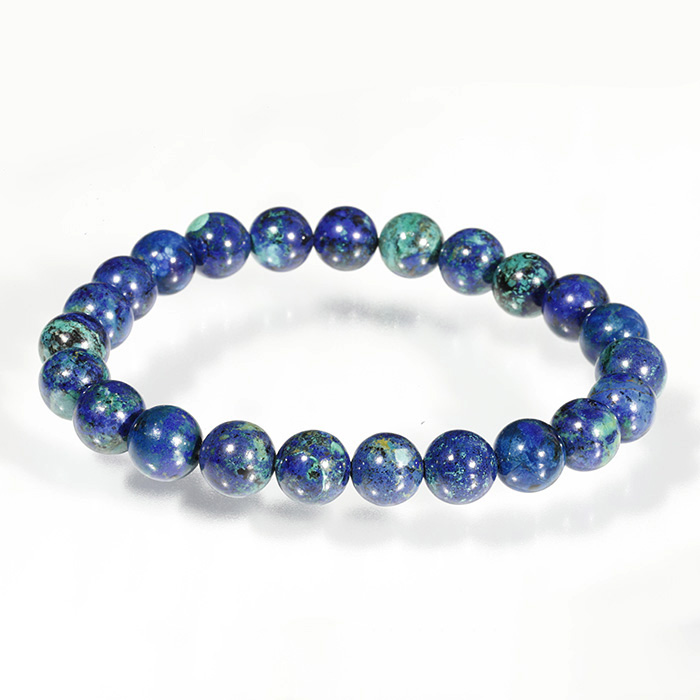 伊勢!天然アズライト　7.6～8.2mmのブレスレット　【2】　　　ise18　　re　