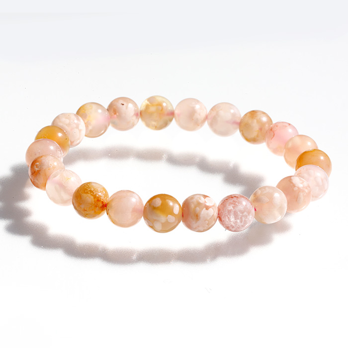 【伊勢浄化】桜瑪瑙の約8.5mmブレスレット　 [10] 　ise18　　　　　re　