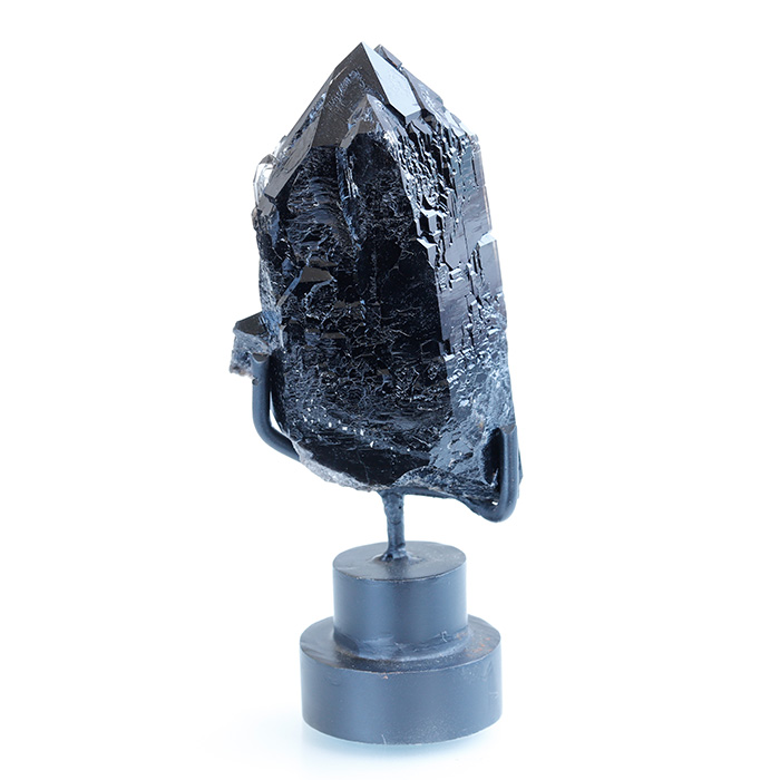 【台座付】限定!元祖ブラジル産★天然黒水晶（モリオン）の原石　　92×50×厚み23mm 　　No.9