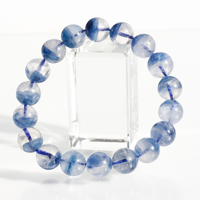 限定!鑑別書付き☆カイヤナイトインクオーツAAAの11.5mmブレスレット 《 No.1》