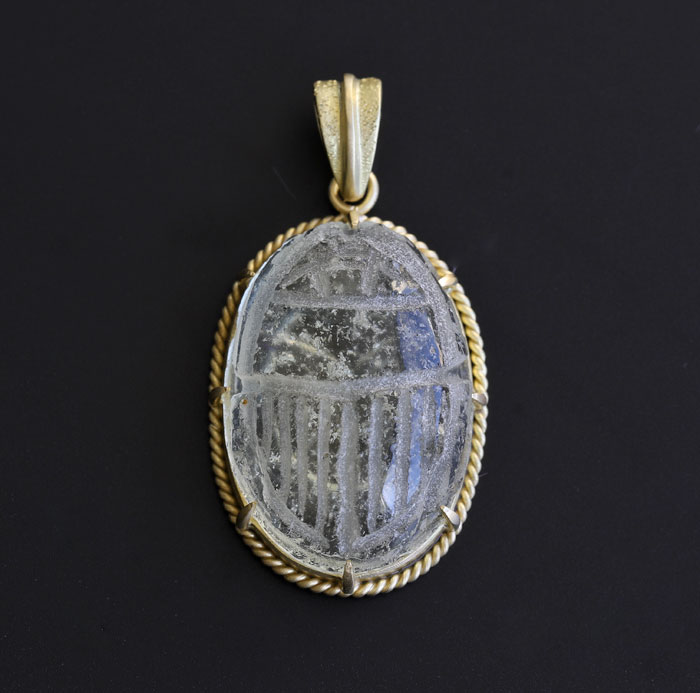 【伊勢】リビアングラスのスカラベK18Gペンダント　　【天然石・パワーストーン】　ise6