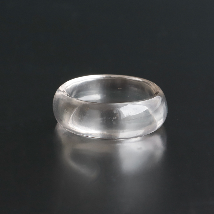 伊勢!ガネッシュヒマール水晶のタイプ別くりぬきリング　17号　　幅8.5mm　 <No.01>　　　ise23　rei
