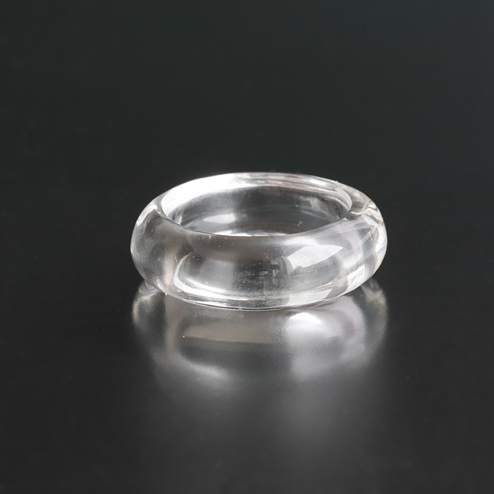 伊勢!ガネッシュヒマール水晶のタイプ別くりぬきリング　17号　　幅8mm　 <No.02>　　　ise23　rei