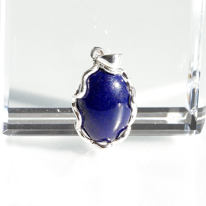 伊勢!ラピスラズリシルバーペンダントトップ　【18×13mm】　No.1　　　ise25