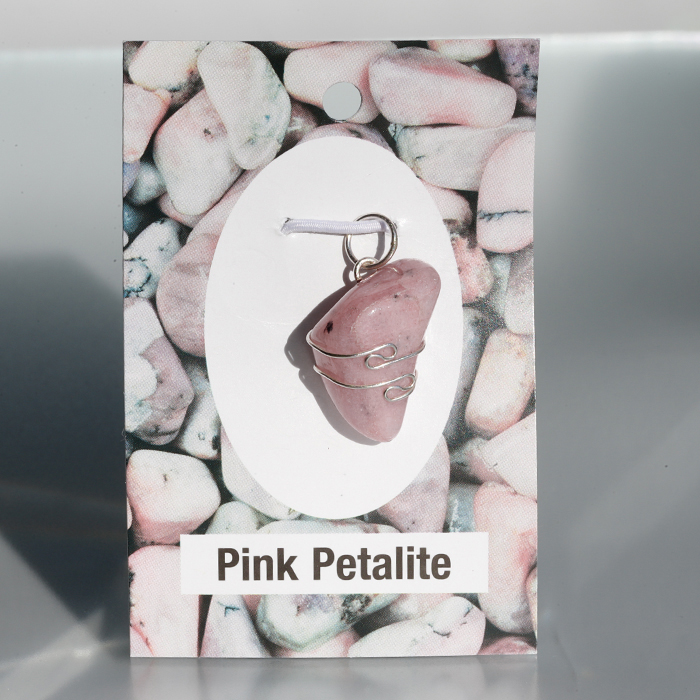 限定!H&E社☆ピンクペタライトのペンダント　No,1　　約21×17mm