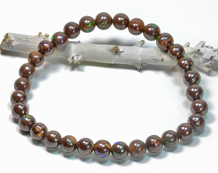 限定!特価!ボルダーオパールの6mmブレスレット【タイプ２】/10月 【天然石・パワーストーン】