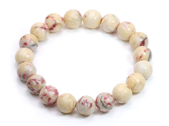 限定!お値下げ!シナバー（辰砂）クォーツの10mmブレスレット　1　【ディレクトリカード/H&E保証書付き】