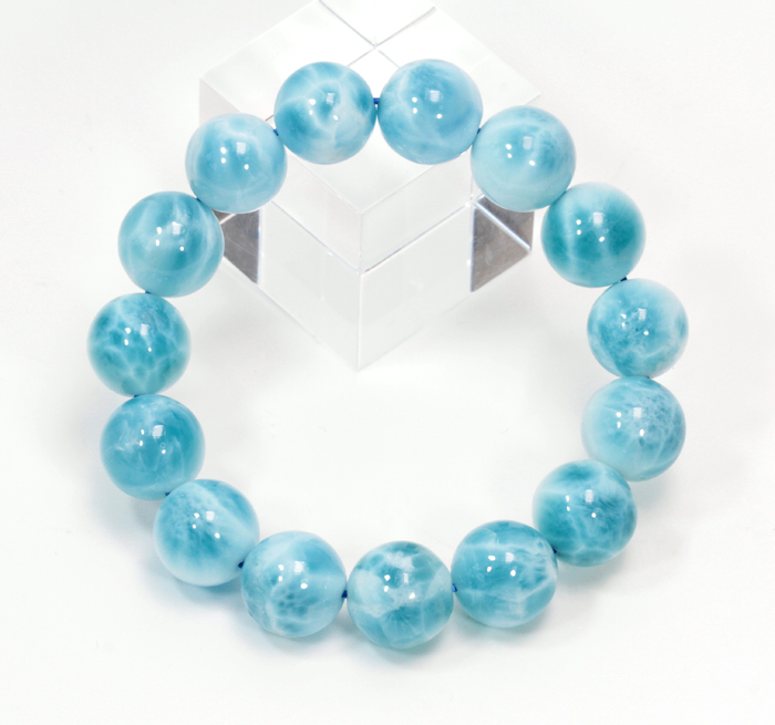 限定!鑑別書付!極上!スーパーブルーラリマーAAAAAの12.7～13.2mmブレスレット     【天然石・パワーストーン】