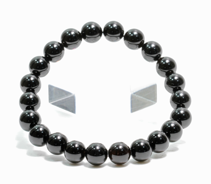 限定！お守りに黒水晶（モリオン）の8ｍｍブレスレット /SEO【天然石・パワーストーン】