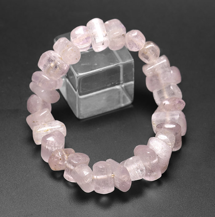 大特価!クンツァイトの10~13mmタンブルブレスレット　No.2 【天然石・パワーストーン】