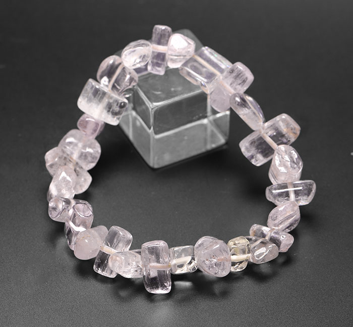 大特価!クンツァイトの10~12mmタンブルブレスレット　No.3 【天然石・パワーストーン】