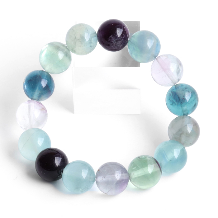 マルチカラーフローライト12mmブレスレット　    【パワーストーン・天然石】 SEO