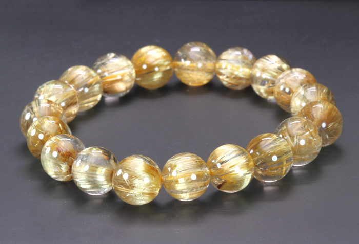 限定!タイチン キャッツ ゴールドルチルAAA+の10.2～10.9mmブレスレット　　　