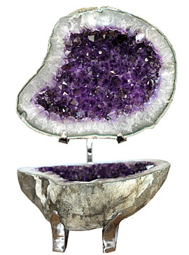 限定1個!特価!台座付きUSA直送★アメジストトレジャーメノウ　/QT【パワーストーン/天然石】