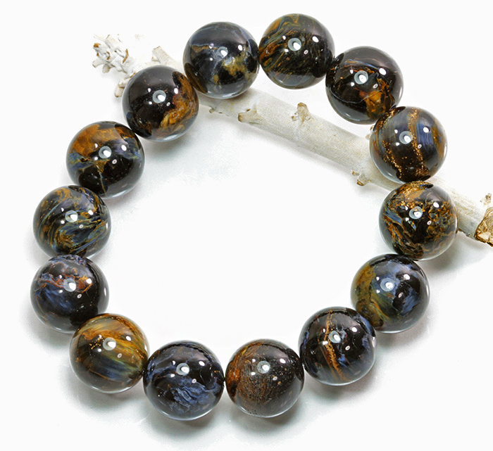 珍品!高品質初入荷!ヒーラー様必須☆ピーターサイトAAAのレッド・ブルー・イエローカラー 14mmUPブレスレット        【天然石・パワーストーン】