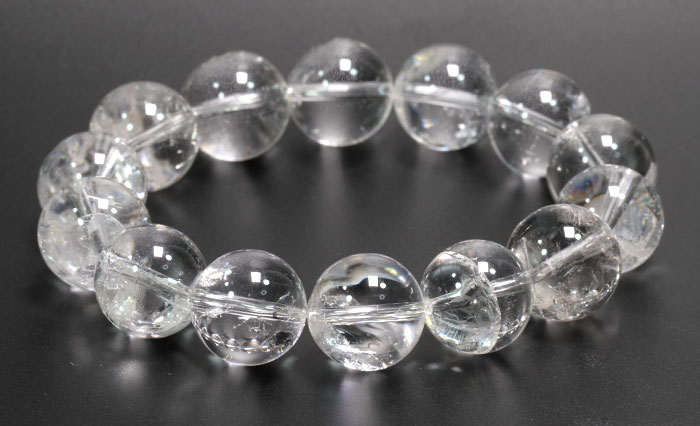 【品質保証書＆ミニ原石付】レア!レインボーレムリアンシードの14mmブレス  1【天然石・パワーストーン】