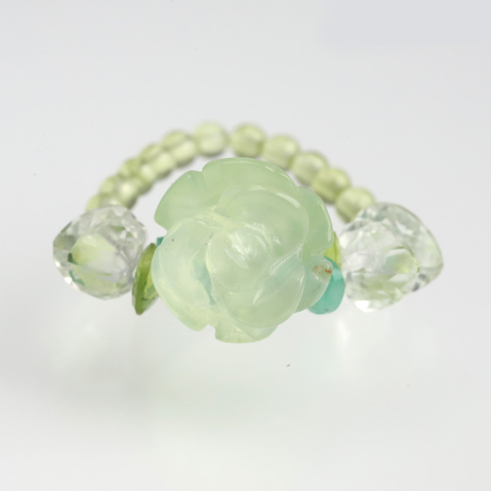 限定！プレナイトの花かんむりリング　 　　　/2月     Flower　　　【天然石・パワーストーン】