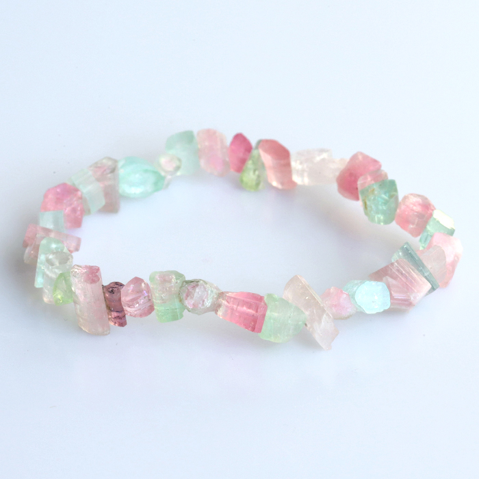新春【伊勢】卸価格以下!珍品!ウォーターメロントルマリン入りのラフカットブレスレット　　ise  2022