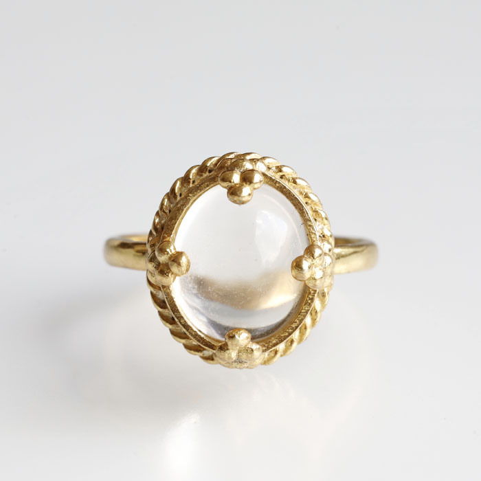 限定!証明書付き☆モンドクオーツ　18K（18金メッキ）シルバーリング   11号　 【11×9mm】　　　