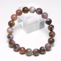 ナチュラルアゲートの10ｍｍブレスレット　　【パワーストーン・天然石】/SEO