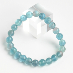 限定!ブルーフローライトの約8mmブレスレット　[No.3]