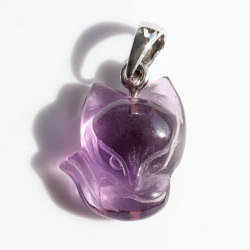 特価!アメジストのきつねペンダント　　小　　　【パワーストーン/天然石】　