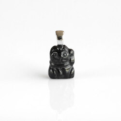 新春！伊勢浄化！招き猫のミニペンダント 豆サイズ　【オニキス・左手】　ise2023