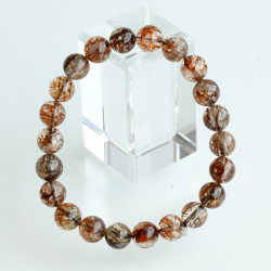 【伊勢浄化】マイカインクオーツの約8.5mmブレスレット No.8 　ise17