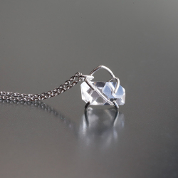 限定!ハーキマーダイヤモンドの原石　ミニペンダントトップ　11×6.5mm 【1】