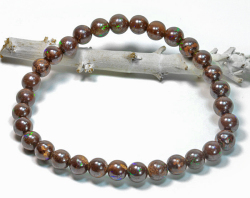 限定!特価!ボルダーオパールの6mmブレスレット【タイプ２】/10月 【天然石・パワーストーン】