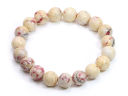 限定!お値下げ!シナバー（辰砂）クォーツの10mmブレスレット　1　【ディレクトリカード/H&E保証書付き】