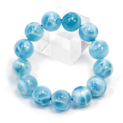 限定1個!鑑別書付!スーパースカイブルーラリマーSAの16.2～16.7mmブレスレット    【天然石・パワーストーン】