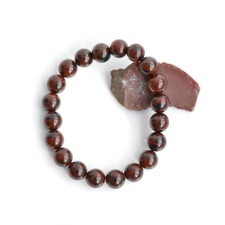 【伊勢浄化済み】十勝石（黒曜石）10mmのブレスレット【2】ise6