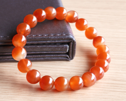 限定1個【伊勢】赤瑪瑙(アゲート)9～9.5mmブレスレット 　　【パワーストーン/天然石】　