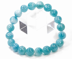 限定!鑑別書付!極上!濃いめスーパーブルーラリマーAAAAAの9.4～10.1mmブレスレット　　【パワーストーン・天然石】