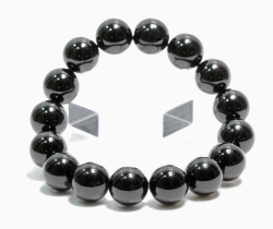 限定！お守りに黒水晶（モリオン）の12ｍｍブレスレット  /SEO【天然石・パワーストーン】