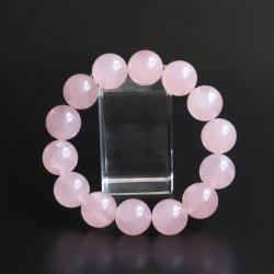 限定!濃いめローズクオーツの14mmブレスレット 【天然石・パワーストーン】/10月・SEO