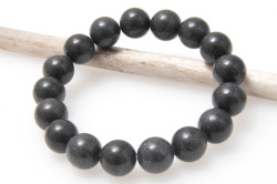 【日本最安値】限定!激安!アゾゼオ・ブラックアゼツライトの12mmフルブレス 【ディレクトリカード/H&E保証書付き】 /H&E   earth【天然石・パワーストーン】