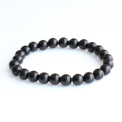 【浄化済み】鑑別書付き!天然黒水晶（モリオン）のSAランクブレスレット　8mm　　   susa2 rei2 sale