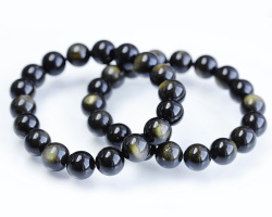 限定!再入荷!珍品!ゴールデンオブシディアンSAの10mmブレスレット   【パワーストーン/天然石】