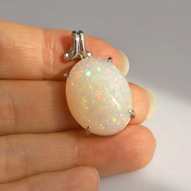 天然石エチオピアオパール　ペンダントトップ　ハンドメイド　Silver 925㉔ 天然石エチオピアオパール ペンダントトップハンドメイド