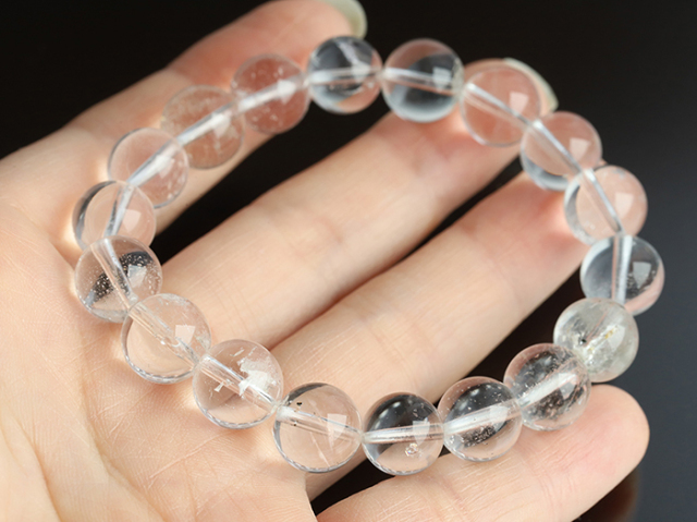 【希少産地/最強品質】天然カイラス水晶＊約12mm＊　天然石ブレスレット カイラス産水晶ブレスレット 【パワーストーン/天然石】