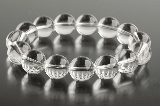 鑑別書付】限定!ブラジル産水晶のロッククリスタル16mmブレスレット /4  