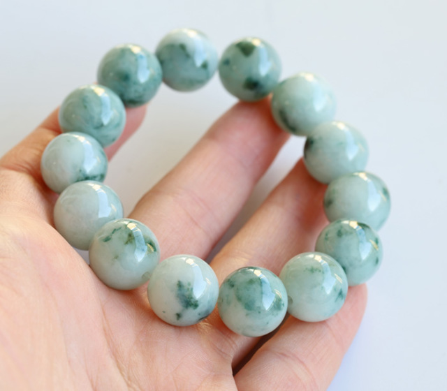 本翡翠、アップルグリーンブレスレット 本翡翠、アップルグリーンブレスレット ミャンマー産天然無処理翡翠