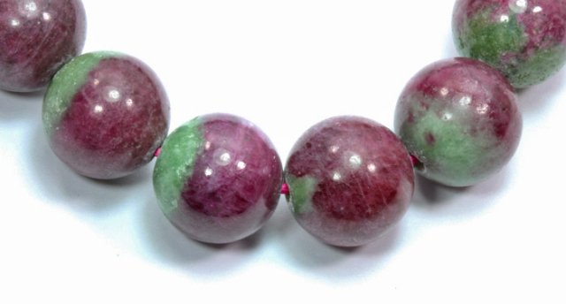 7月 誕生石 ルビーインゾイサイト 天然石 パワーストーンブレスレット 珍品!大特価!ルビー・イン・ゾイサイトの約13mmブレスレット /7月