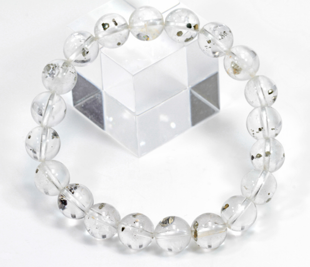 一点限り】希少！パイライトインブルーフローライトブレス約9.7