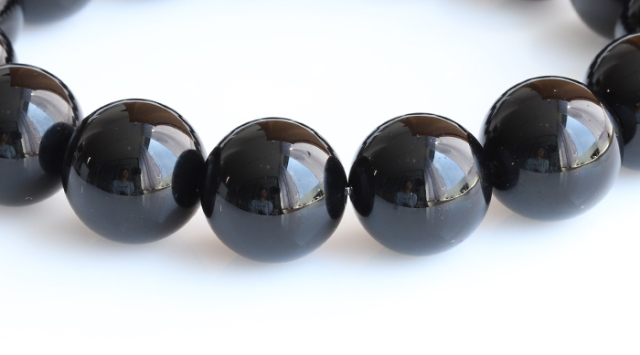 ロシア産モリオン(黒水晶)18mmブレスレット 人気] モリオン(黒水晶) ブレスレット 18mm チベット産 #T3218